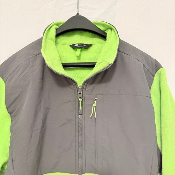 Fleece Softshell Jacket Neon Green and Gray Womens’s Large - Picture 2 of 10